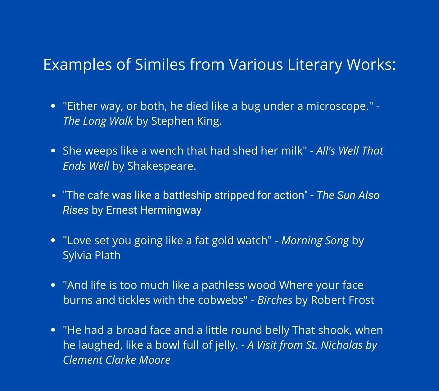 Learning what is a simile: examples of similes from literature