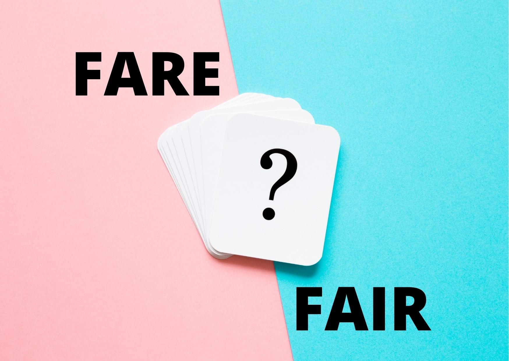 A graphic with a question mark and the words Fare and Fair