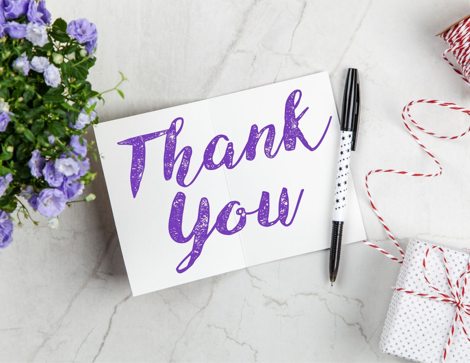 A graphic of a Thank You note