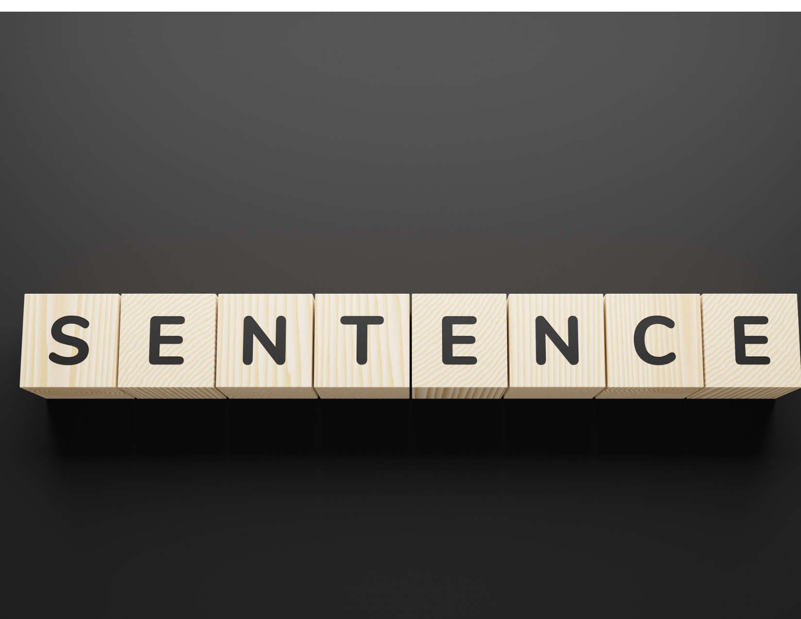 A picture of the word "sentence" made up of bingo blogs to signify a simple sentence