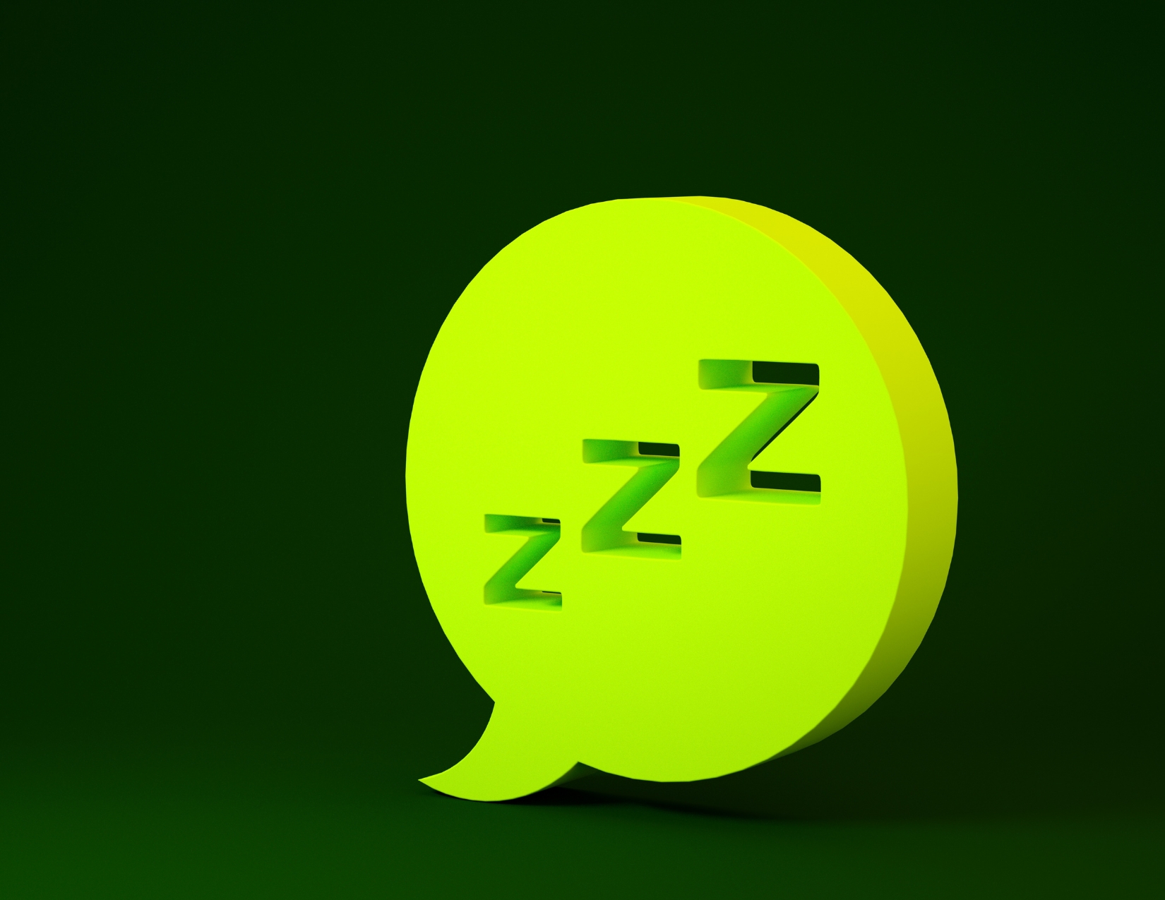A picture of a speech bubble with the words sleeping zzz